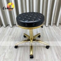 Ghế Cắt tóc, Ghế xoay 360 độ Mẫu Tổ Ong Chân Bánh Xe Vàng Nhện (Ảnh Thật Và Video)