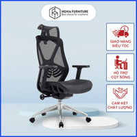 Ghế công thái học Ergonomic SPIDER 02 - Ghế xoay văn phòng lưới có ngả lưng hỗ trợ cột sống cực tốt để làm việc hiệu quả - Đen