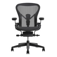 Ghế công thái học Herman Miller Aeron chân nhựa - Đen Graphite