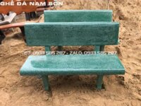 Ghế đá công viên màu xanh