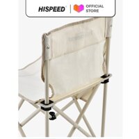 Ghế Dã ngoại Cắm trại gấp gọn Ghế xếp cao cấp trắng ngà bọc nhựa Hispeed, vải oxford 600D