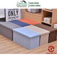 Ghế Dài Kiêm Hộp Đựng Đồ Decor Kim Vinh Gấp Gọn 50cmx30cm