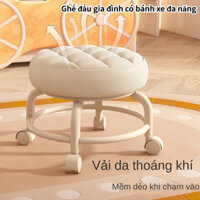Ghế đẩu có bánh xe, ghế đẩu thấp đa chức năng, ghế thay giày da dành cho trẻ mới biết đi
