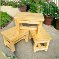 Ghế Đẩu - Ghế Đôn Gỗ Gác Chân Văn Phòng Kích Thước 24 x 17 x 17