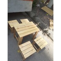 Ghế đẩu, ghế đôn gỗ thông pallet giá tại xưởng HPCF 07
