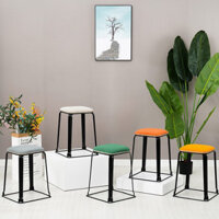 Ghế đẩu Gia dụng Đơn giản Nhà hàng dày dặn Ghế đẩu bằng thép xếp chồng lên nhau Internet Người nổi tiếng Thay quần áo