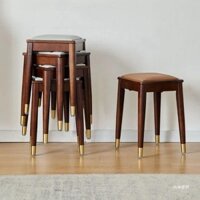 Ghế Đẩu Gỗ Nguyên Khối Gia Dụng Có Thể Xếp Chồng Cao Ghế Gỗ Ghế Bàn Ăn Đơn Giản Ghế Gỗ Phòng Khách Ghế Ăn Ghế Trang Điểm