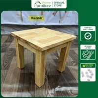 Ghế đẩu gỗ vuông, chất liệu gỗ cao su cao cấp, chịu lực tốt cao 26cm | Shome Furniture