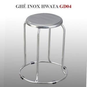Ghế đẩu inox Hwata 280 chân vòng GD04