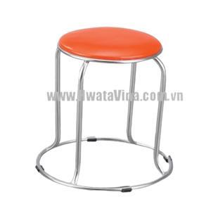 Ghế đẩu inox Hwata 280 chân vòng mặt simili thấp GD08