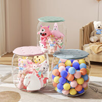 Ghế đẩu lưu trữ cho trẻ em, hộp lưu trữ đồ chơi nhồi bông, thùng lưu trữ, ghế đẩu lưu trữ trong suốt ma thuật, ghế có thể ngồi WJYF