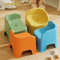 Ghế đẩu ngắn, ghế đẩu nhỏ bằng nhựa có tựa lưng, ghế thay giày gia đình, ghế nhỏ cho trẻ em
