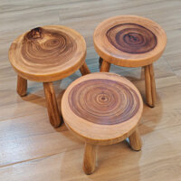 Ghế Đẩu Nhỏ, Ghế Đẩu Thấp Gia Dụng, Ghế Thay Giày, Ghế Dài Nhỏ Đầu Gỗ Nguyên Khối, Ghế Đẩu Tròn Trẻ Em