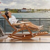 Ghế Đẩu Sân, Ghế Tựa Gấp, Nghỉ Trưa, Ban Công Gia Đình, Ghế Bập Bênh Thư Giãn Thoải Mái, Ghế Tre Cho Người Già