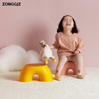 Ghế đẩu trẻ em ZONGGJZ, Ghế nhựa Ottoman hình học, Ghế nhựa chống trượt chất lượng cao Phòng khách Bắc Âu