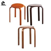 Ghế đẩu tròn bằng gỗ nguyên khối có thể xếp chồng lên nhau cho phòng nhà hàng