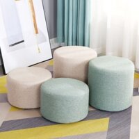 Ghế đẩu vải nhỏ, ghế đẩu thấp gia đình, ghế tròn, sofa phòng khách đơn giản, ghế bàn cà phê, ghế đẩ