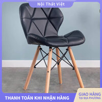 Ghế Đệm Cánh Bướm Ghế Đệm EAMES Ghế Tam Giác Sang Trọng Ghế Bọc Da Chân Gỗ Sồi Ghế Bàn Trang Điểm