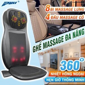 Ghế đệm massage ô tô toàn thân hồng ngoại Puli PL-802