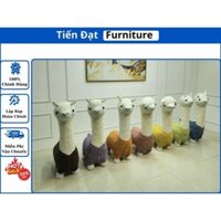 Ghế Đồ Chơi Lạc Đà Alpaca  Trẻ Em, Nệm Bông Mịn, Khung Gỗ Thông, Chân Bánh Xe, i . Free Ship HN