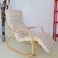 Ghế đọc sách thư giãn bập bênh Poang tích hợp kê chân