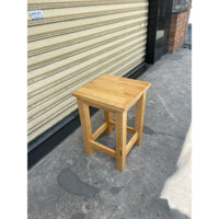 Ghế đôn cao su mặt vuông cao 44cm , ghế gỗ cao su tự nhiên