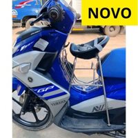 GHẾ ĐÔN GA INOX YÊN NHỰA NOVO CÓ DÂY ĐAI , Không Tựa,,An Toàn Cho Bé , ghế đôn ga inox yên nhựa xe Novo