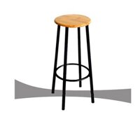 GHẾ ĐÔN GỖ CAO SU CHÂN SẮT SƠN TĨNH ĐIỆN không tựa GIÁ TỐT dùng cho quán cafe, trà chan, trà sữa