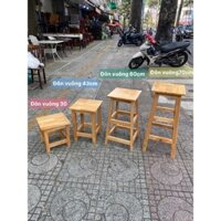 Ghế đôn gỗ mặt vuông 30cm các loại