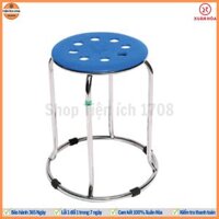 Ghế đôn mặt nhựa GI-10-06 khung inox hàn cứng Xuân Hòa - Xanh