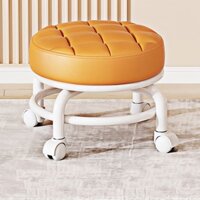 Ghế Đôn Mini Tròn SIêu Bền Có Bánh Xe, Ghế Tròn Có Bánh Xe Xoay 360 Độ Đệm Da PU Nhiều Màu Sắc Thiết Kế Nhiều Màu Sắc