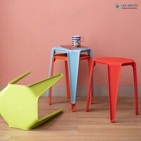 Ghế Đôn Nhựa PP Cao 45cm Đúc Nguyên Khối  Xếp Chồng giá rẻ LAD3006