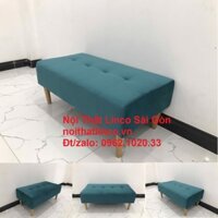 Ghế đôn sofa chữ nhật xanh cổ vịt giá rẻ | Nội thất Linco Sài Gòn