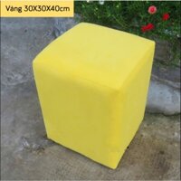 Ghế Đôn sofa Vuông Màu Vàng Cao 30CM- Độn Mút Dày Dặn tạo cảm giác thoải mái khi ngồi, KT 30x30x30cm