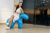 Ghế đôn thú nhựa xanh dương mã C059