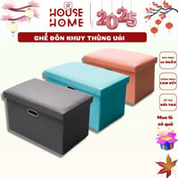 Ghế Đôn Thùng vải chịu lực, thùng đựng đồ đa năng kim ghế đôn sofa gấp gọn,có khuy inox quai cầm chắc chắn- Housetohome