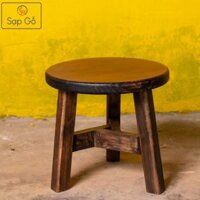 Ghế đôn tròn gỗ thông