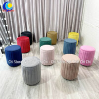 Ghế Đôn Tròn Ngồi Bàn Trang Điểm Có Mút Nhựa Cách Sàn Phong Cách Bắc Âu (35x45cm), Ghế Sofa Tròn Phòng Khách Siêu Xinh