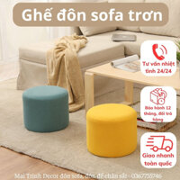 Ghế đôn tròn trơn-Ghế đôn ngồi đi giày, ngồi sofa giá rẻ, deco trang trí phòng khách, phòng ngủ.