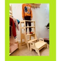Ghế đứng bếp, tháp học tập cho bé_giáo cụ phương pháp học Montessori, chất liệu gỗ plywood an toàn cho bé