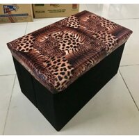 Ghế đựng đồ nắp da hình chữ nhật