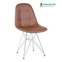 Ghế Eames nệm da nút cúc chân sắt mạ crom đẹp: SG - E09-1