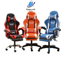 Ghế Gaming Cao Cấp. Ghế Game Kèm Gối Tựa Massage Lưng. Chân Xoay 5 Cánh. Tùy Chỉnh Độ Cao, Độ Ngả Lưng.