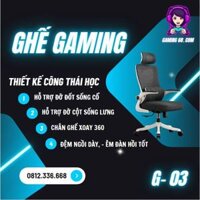 Ghế Gaming Công Thái Học Cao Cấp Có Tựa Đầu Gác Chân, Chân Xoay 360 độ, LiveStream G03- GAMING68.COM