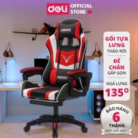 Ghế Gaming Deli Chơi Game Văn Phòng Làm Việc Gối Tựa Lưng Gác Chân Thông Minh - E4927- Full màu đỏ, vàng, hồng