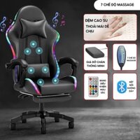Ghế gaming massage full đèn led - G012 với 7 chế độ massage công thái học,khung thép loa bluetooth đèn led theo nhạc