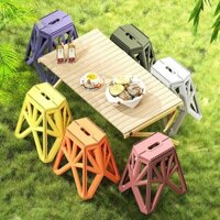 Ghế Gấp Bằng Nhựa Băng Ghế Nhỏ Chiều Cao Gấp Phân Di Động Dày Hộ Gia Đình Cắm Trại Ngoài Trời Dã Ngoại Phân Câu Cá