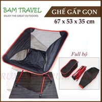 Ghế Gấp Gọn Câu Cá - Ghế Vải Xếp Đa Năng Du Lịch, Dã Ngoại Khung Hợp Kim Nhôm Có Tựa Lưng Cao Cấp