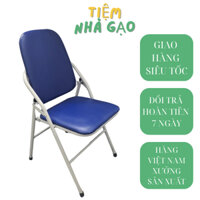 Ghế gấp gọn lưng cao,khung sắt sơn tĩnh điện,đệm mút bọc da pvc,ngồi học và làm việc thoải mái với tựa lưng ôm hết lưng
