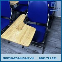 Ghế gập liền bàn có chân inox mặt gỗ cao su GLB03